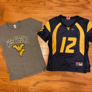 Two West Virginia team shirts